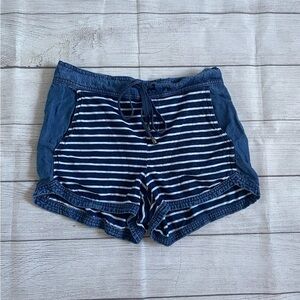 Splendid Navy Striped Women's Cotton Shorts